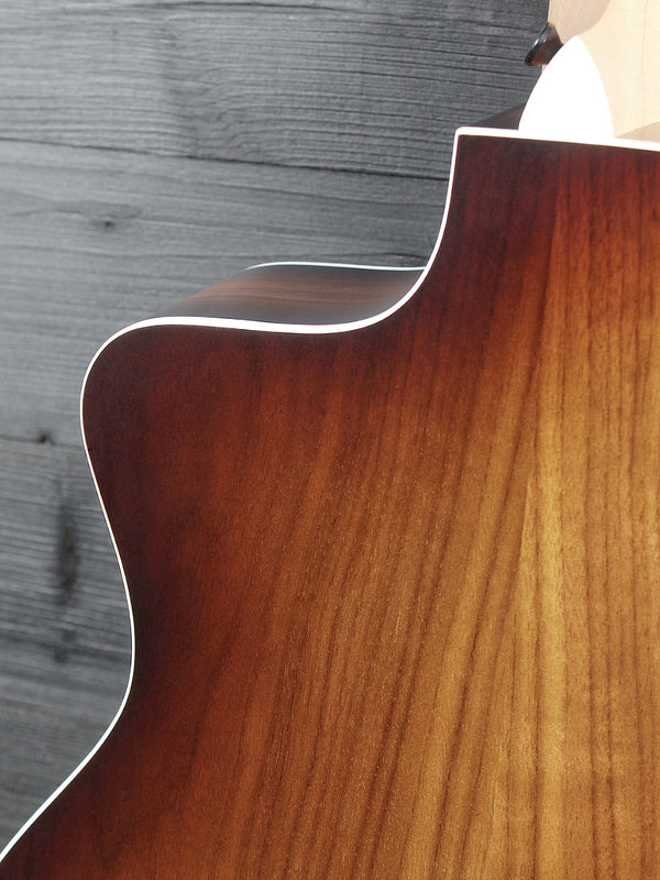 Venetian cutaway detail on Taylor 214ce Shaded Edgeburst