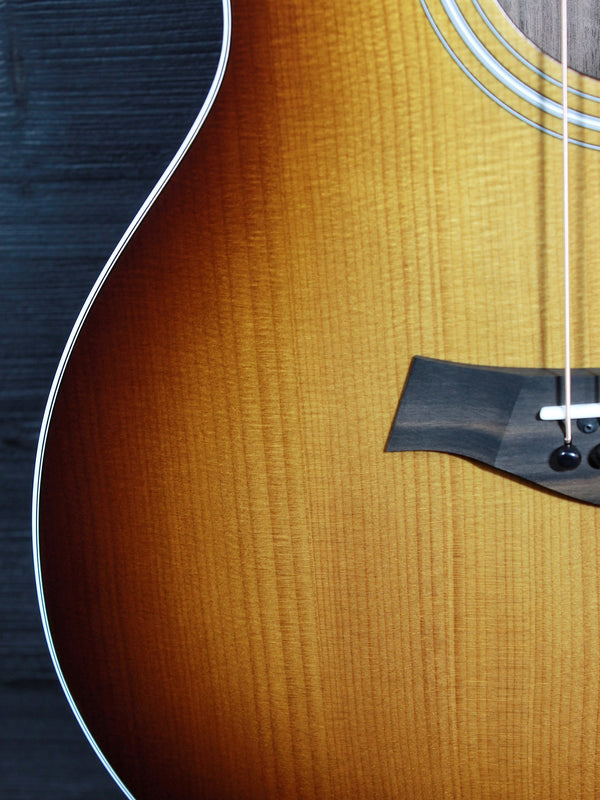 Solid torrefied spruce top on Taylor 214ce Shaded Edgeburst
