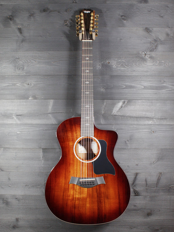 Taylor 264ce Deluxe 12-string acoustic electric guitar with Shaded Edgeburst finish full front view
