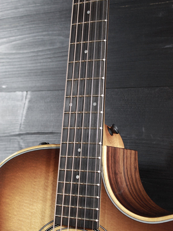 Ebony fretboard on Taylor 414ce Studio SEB acoustic electric guitar