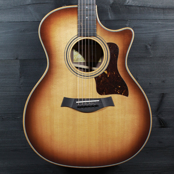 Venetian cutaway detail on Taylor 414ce Studio SEB acoustic guitar