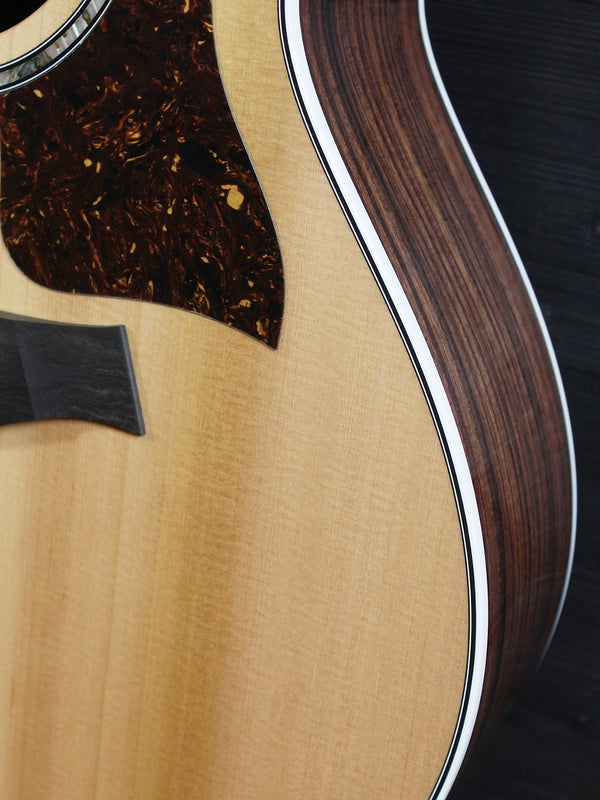     Solid Western Red Cedar top on Taylor 712ce Side view