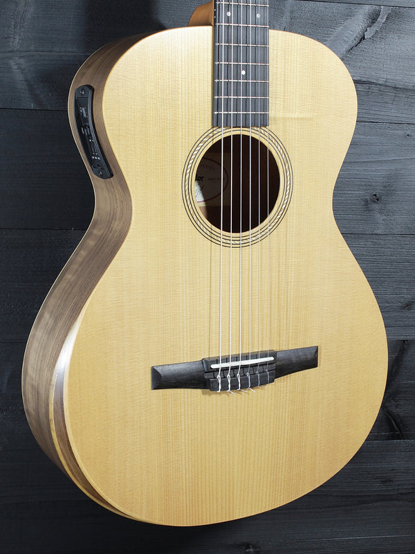 Taylor A12e-N Academy Series nylon string acoustic guitar front view glamour shot