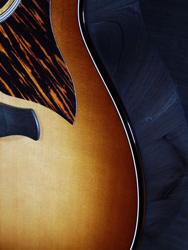 Kona Burst finish detail on Taylor Builder’s Edition 514ce binding