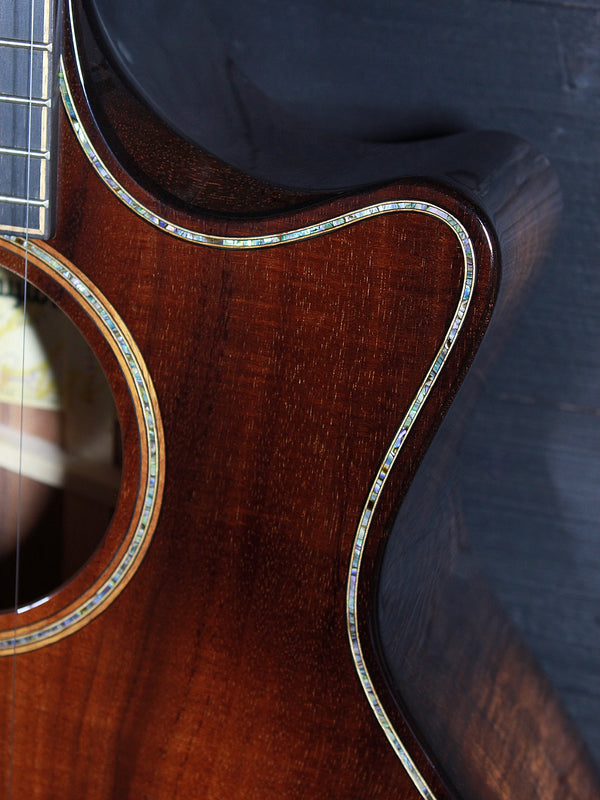 Taylor K24ce beveled cutaway for upper fret access