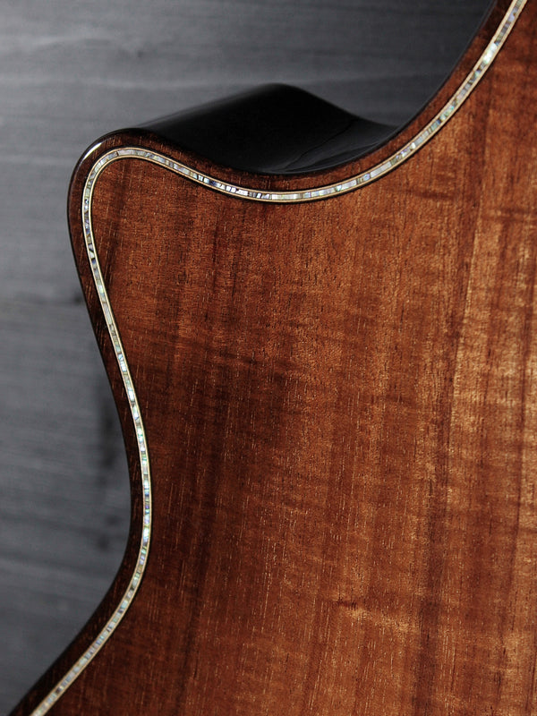 Taylor K24ce beveled cutaway for upper fret access