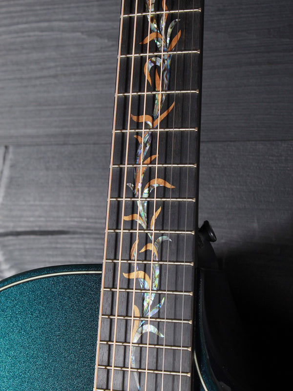 Taylor Custom Builder’s Edition Next Gen Grand Auditorium – Metallic Turquoise Gloss Acoustic-Electric Guitar