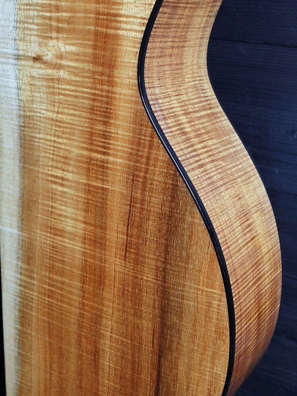 Premium Hawaiian Koa back on Taylor Custom acoustic guitar back and sides