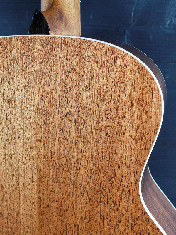 Taylor Gold Label 514e Blacktop acoustic electric guitar back view close up.