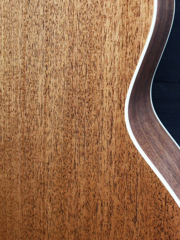 Solid mahogany back on Taylor Gold Label 514e close up