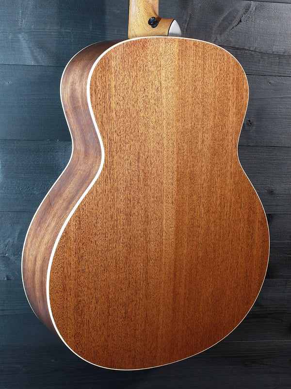 Solid mahogany back on Taylor Gold Label 514e angled view