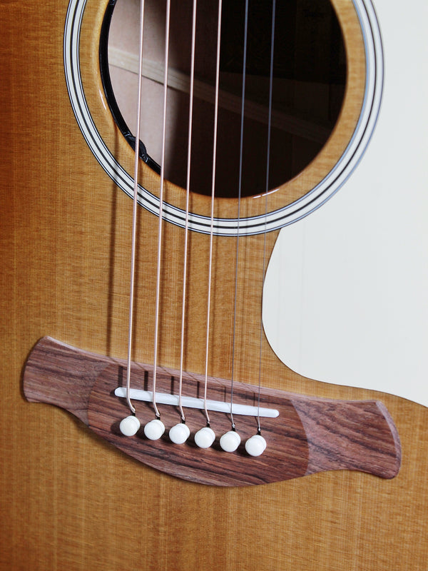 Taylor Gold Label 512e bridge and saddle close up