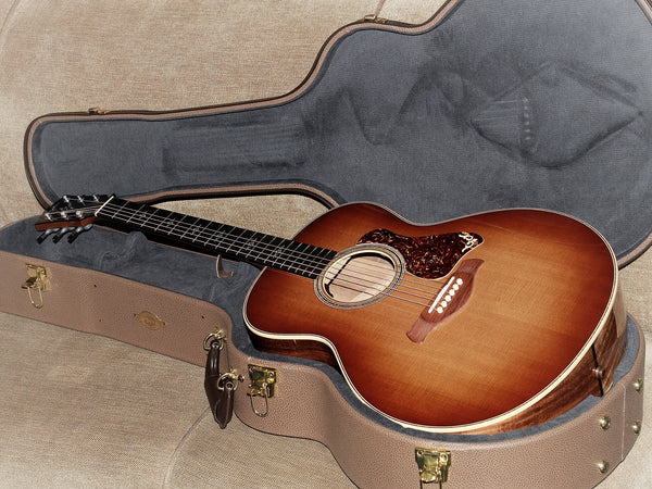 taylor 814ce tobacco sunburst Grand Auditorium Cutaway Electric LEFT HANDED with case 059 with a smoky ebony fretboard Taylor Acoustic Guitars - 814ce