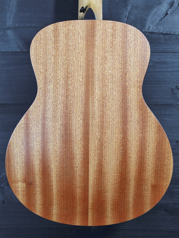Taylor GS Mini-e Special Edition Floral Blue Sapele back close up.