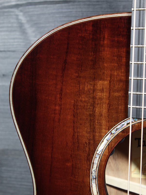 Taylor Next Generation K24ce Special Edition Hawaiian Koa acoustic electric guitar front upper bout view
