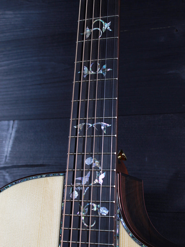 Taylor Legacy 914ce fingerboard featuring Cindy floral mother-of-pearl inlays