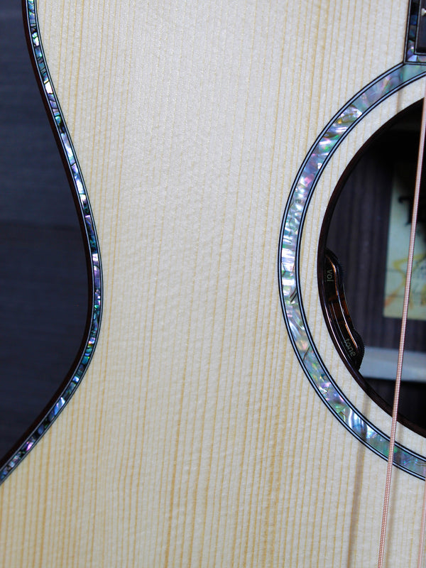 Taylor Legacy 914ce fingerboard featuring Cindy floral mother-of-pearl inlays