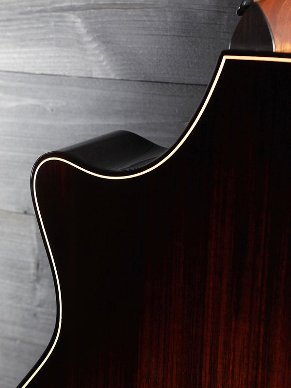 Taylor Next Generation Builder’s Edition 814ce acoustic-electric guitar back view with cutaway
