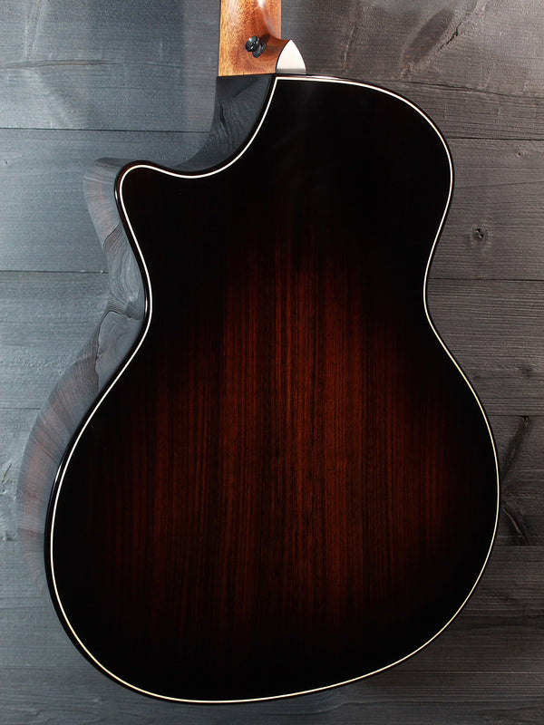 Taylor Next Generation Builder’s Edition 814ce acoustic-electric guitar back view angled